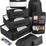 Veken 8 Set Packing Cubes for Suitcases, Travel Essentials for Carry on, Luggage Organizer Bags Set for Travel Accessories in 4 Sizes (Extra Large, Large, Medium, Small), Black